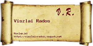 Viszlai Rados névjegykártya